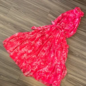 Lulu's Hot Pink Floral Tiered Halter Dress thumbnail 4