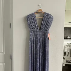 sabina Musayev Emmeline V-Neck Lurex Maxi Dress NEW Size Small thumbnail 5