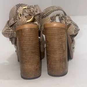 Free People Snakeskin Boho Hippie Festival Block Heel Platform Sandals Size 9 thumbnail 9