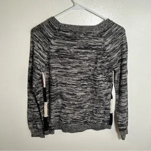 American Living Women's Size Small Crewneck Sweater‎ White Black Stripes Marled thumbnail 4