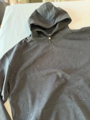 Black with Silver Sparkles Pullover Hoodie Size XXL #260893 thumbnail 2