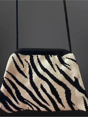 🦓 ZEBRA PRINT KNIT DUMPLING CLUTCH | 2 thumbnail 10