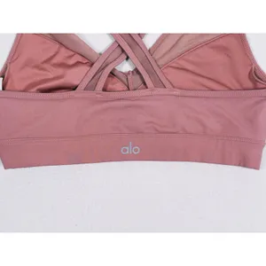 Alo Airlift Mesh Just Right Sports Bra Size S Pink Mauve Pilates Gym Yoga Sporty thumbnail 7