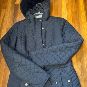 Tommy Hilfiger Navy Quilted Puffer Coat thumbnail 2