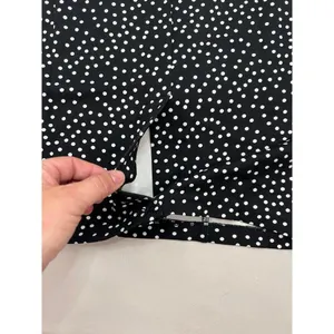 T TAHARI Midi Pencil Skirt Size S Black White Polka Dot Slit Leg Tummy Control thumbnail 9