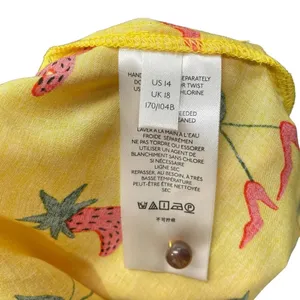 Anthropologie Kendra Dandy‎ Dreamer Top Blouse Button Strawberry Yellow Size 14 thumbnail 12