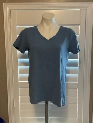 Eddie Bauer Slate blue V-neck tee thumbnail 1