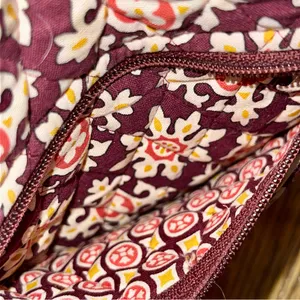 Vera Bradley Burgundy Medallion Shoulder Tote Bag w/ Front Zipper Pocket thumbnail 4