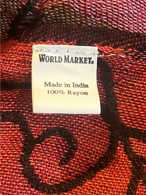 World Market Dark Floral Shawl Scarf Fringe Neck Warmer thumbnail 8
