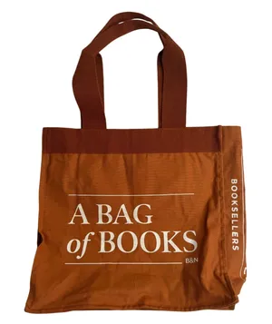 BARNES AND NOBLE Re-Wrap Collab Bag of Books Rust Brown Orange Tote Bag thumbnail 1