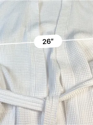 Monarch White Waffle Weave Spa Robe Unisex One Size Belted Hotel Resort Cotton thumbnail 9
