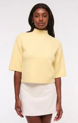 Abercrombie Yellow Mockneck Sweater Tee thumbnail 1