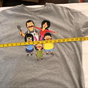 Grey Bob's Burgers family tee tshirt top-L Measurements in pics thumbnail 3