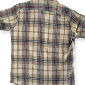 Vintage 70s P.S. Philip Scott Wool Blend Flannel Button Up Shirt Brown Plaid S thumbnail 4