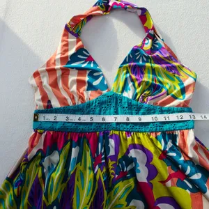 Flying Tomato Floral Striped Maxi Dress V-Neck Open Back ID10766 Multicolor M thumbnail 8