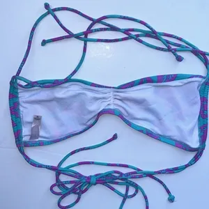 NWOT Victoria’s Secret Teal Hawaiian Purple Tropical Strappy Halter Bikini Top M thumbnail 7