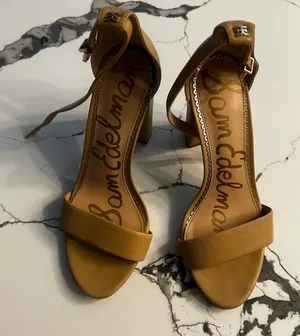 SAM. Tan Stiletto Heels Minimalist Design thumbnail 1