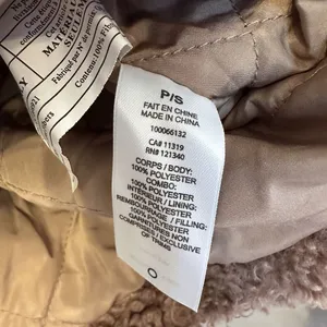 Garage Jacket Teddy Coat Womens Size Small Taupe‎ Beige Cropped Zip Up Jacket thumbnail 6