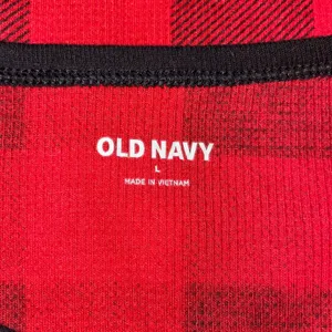 Old Navy Pajama Set Women L Red Buffalo Plaid Thermal 2 Piece Set Holiday Cozy thumbnail 6