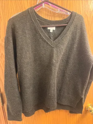 Lucky Brand Women's V-Neck Sweater - Charcoal thumbnail 3