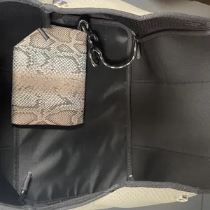 Large Neoprene Snakeskin Tote Bag with Matching Wristlet 14x9.5x11 thumbnail 3