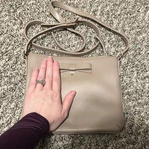 Kate Spade Taupe Leather Crossbody Bag with Bow thumbnail 5