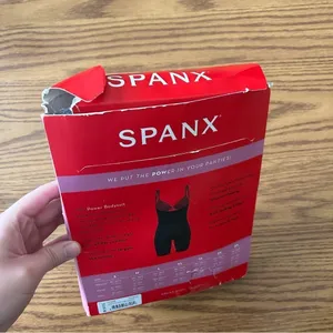 SPANX Shapewear for Power Series Open-Bust Mid-Thigh Bodysuit Black Size 1X thumbnail 4