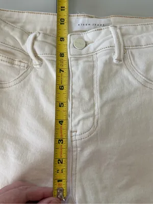 Risen White Mid Rise Straight Crop Ankle Jeans Size 5 (27) Stretch Denim thumbnail 10