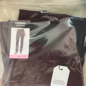 1503 | NWT Express Wine Wash Mid Rise Bootcut Jeans Burgundy Women 6 Fall Office thumbnail 10