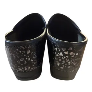 Dansko Black Silver Leopard Patent Leather Clogs Women's EU 38 US 7.5 Comfort thumbnail 4