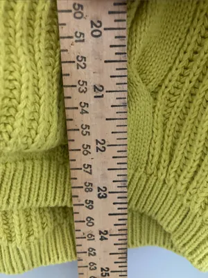 St. John's Bay Neon Yellow Cable Knit V-Neck Cardigan S thumbnail 11