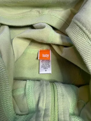 Lucy Lime Green Zip Up Light Weight Hoodie Medium thumbnail 6
