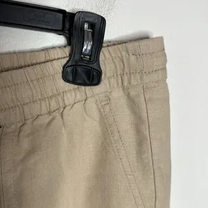 J. Crew Wide-leg seaside textured drawstring pant in linen beige hue size M tall thumbnail 8