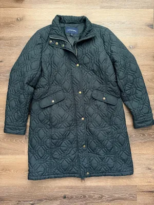 Lands’ End Black Quilted Puffer Coat thumbnail 1