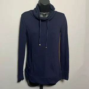 Lilly Pulitzer Hillary Pullover Cowl Neck Navy Blue XS thumbnail 2