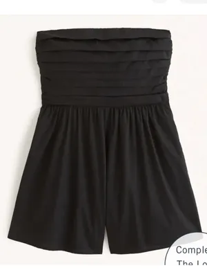 Abercrombie & Fitch Emerson Ruched Strapless Romper Size Large Black thumbnail 2