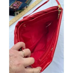 Vintage red faux leather Holiday Fair Inc crossbody bag thumbnail 4