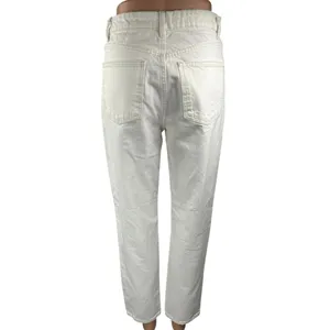 Zara Women's White Straight Leg High Waist Casual Trousers Denim Jeans Size 4 thumbnail 3