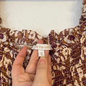 Anthropologie Love the Label Maxi Dress S Cottagecore Smocked Tiered Block Print thumbnail 6