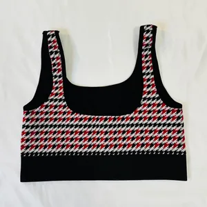 Fabletics Camryn Houndstooth Seamless Bra - Red/Green/Black - XS thumbnail 5