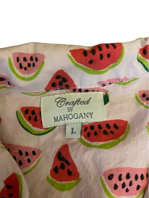Mahogany Watermelon 100% Cotton Short Pajama Set pjs vacation whimsy novelty thumbnail 5
