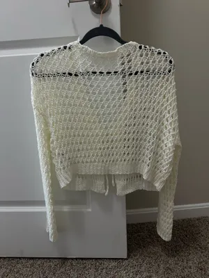 SHEIN Crochet Tie Front Top thumbnail 2
