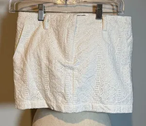 Amanda Uprichard Ivory Textured Skort 100% cotton thumbnail 1