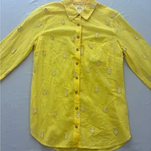 Anthropologie Maeve Yellow Embroidered Shirt‎ thumbnail 3