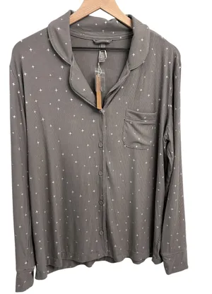 SKIMS Soft Lounge Pajama Top Sparkle Pajama top Sold out Grey size LargeNWT thumbnail 3
