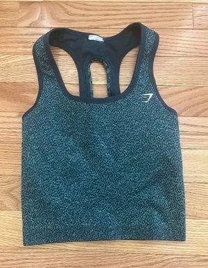 Gymshark Green Seamless Racerback Sports Bra Small Crop Tank thumbnail 1