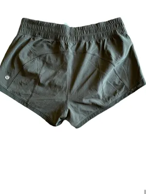 lululemon athletica Olive Green Run Short with Wide Elastic Waistband thumbnail 3