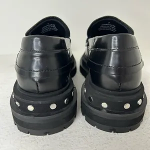 Free People Black Leather Loafers thumbnail 5