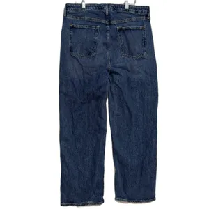 Old Navy Extra High-Rise Sky-Hi Wide Leg Jeans Dark Wash Blue Stretch‎ Size 14 thumbnail 9