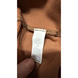 OFFLINE by Aerie Brown Ribbed Flare Leggings High Waist Pockets Small 4284 thumbnail 5